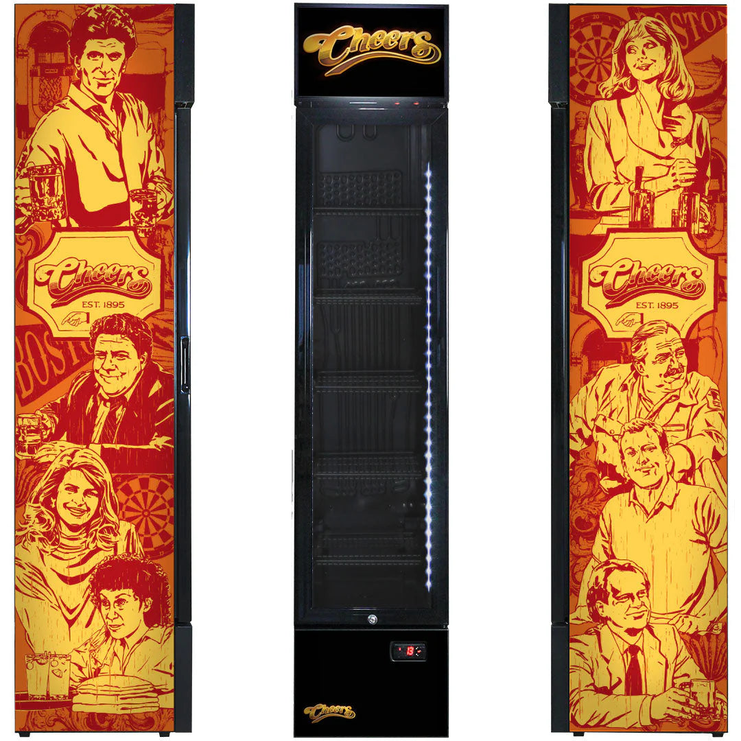 Cheers 02 Branded Skinny Upright Bar Fridge