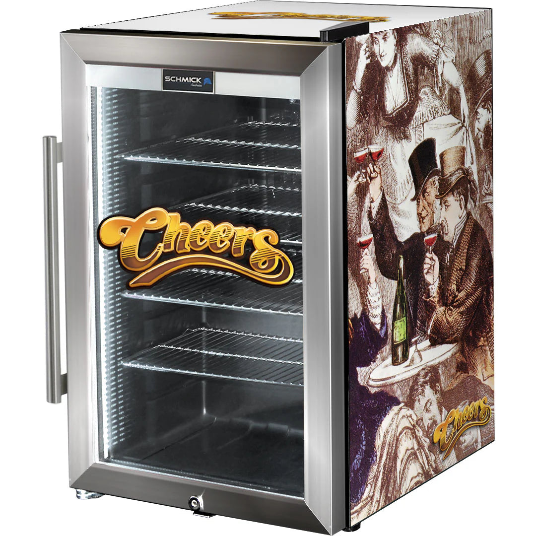 Cheers Top Hats Designed Glass Door Bar Fridge 70 Litre