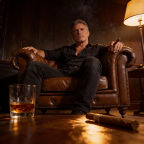 Winston Classic Vintage Leather Chesterfield lounge chair – Camel Brown