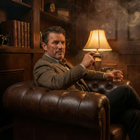 Winston Classic Vintage Leather Chesterfield lounge chair – Camel Brown