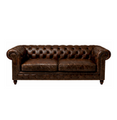 Winston Two Seat Classic Vintage Leather Chesterfield lounge – Cigar Brown