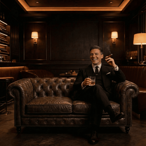 Winston Two Seat Classic Vintage Leather Chesterfield lounge – Cigar Brown