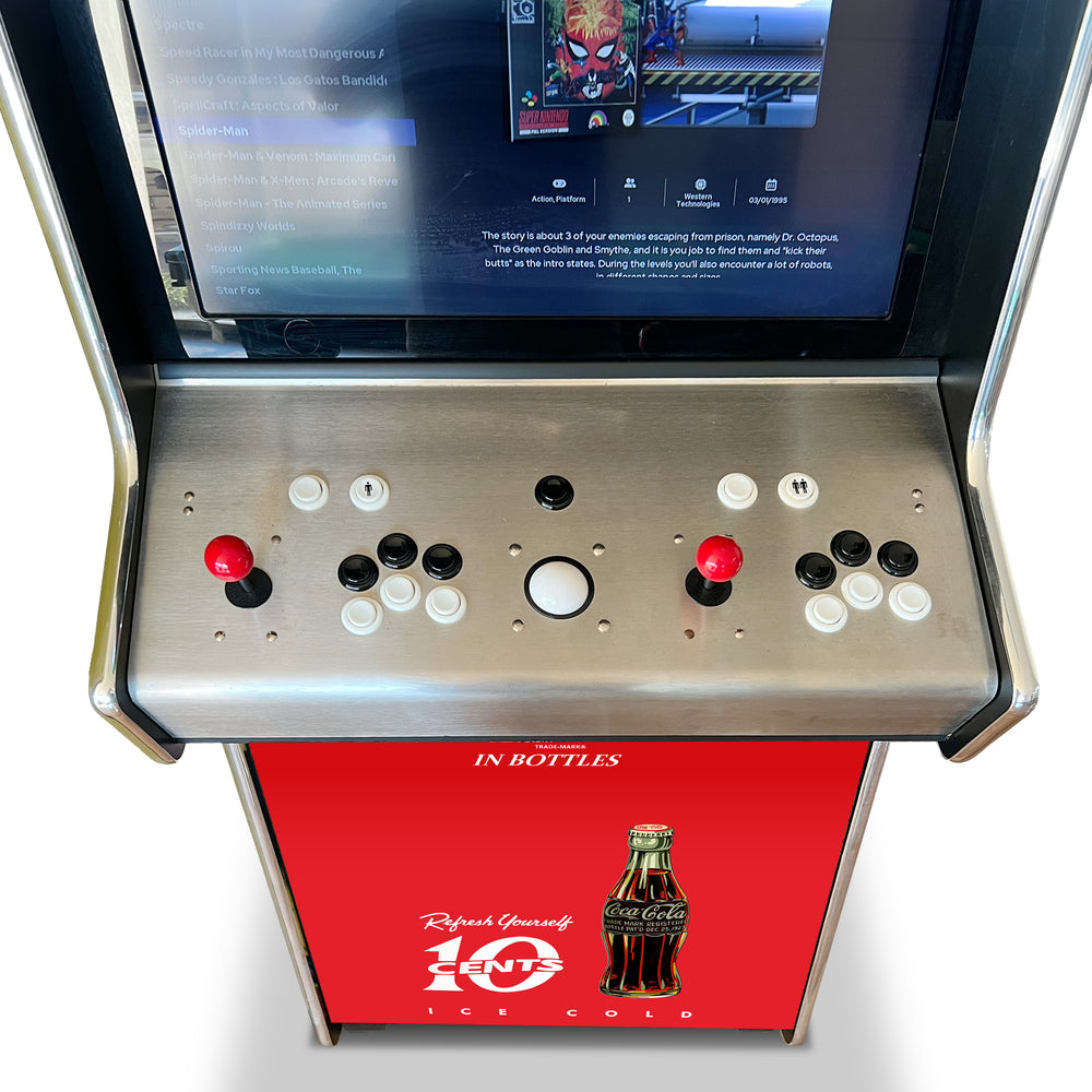 Colo Arcade Machine Coca-Cola Retro Upright Arcade Machine Platinum - Includes Upto 6500 ...