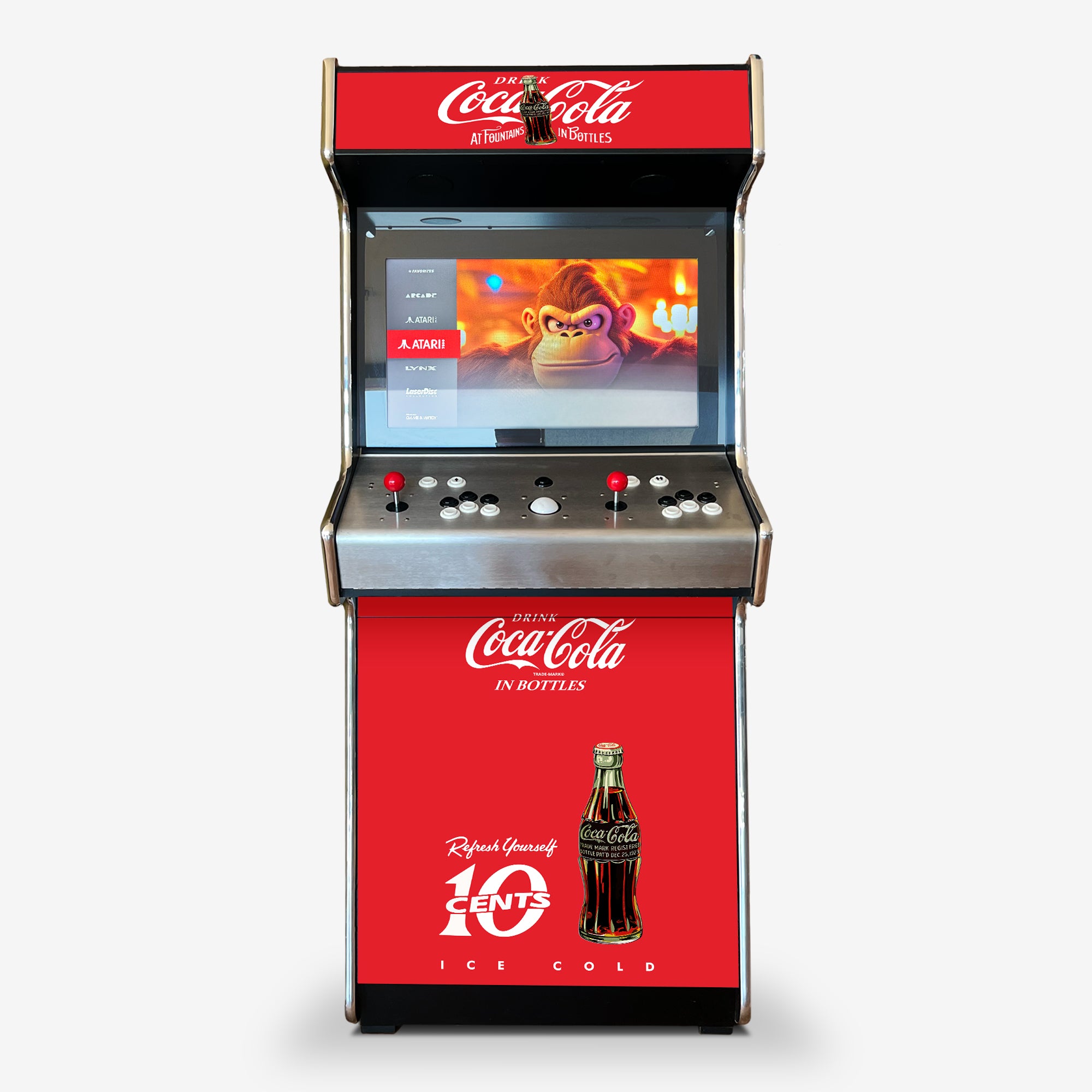 Coca-Cola Retro Upright Arcade Machine Platinum - Includes Upto