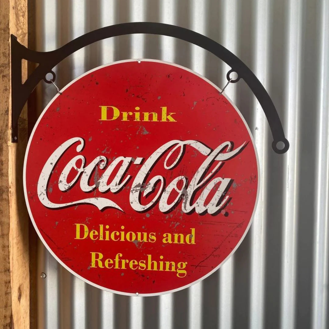 Coca Cola Coke Classic Sign Double Sided Round