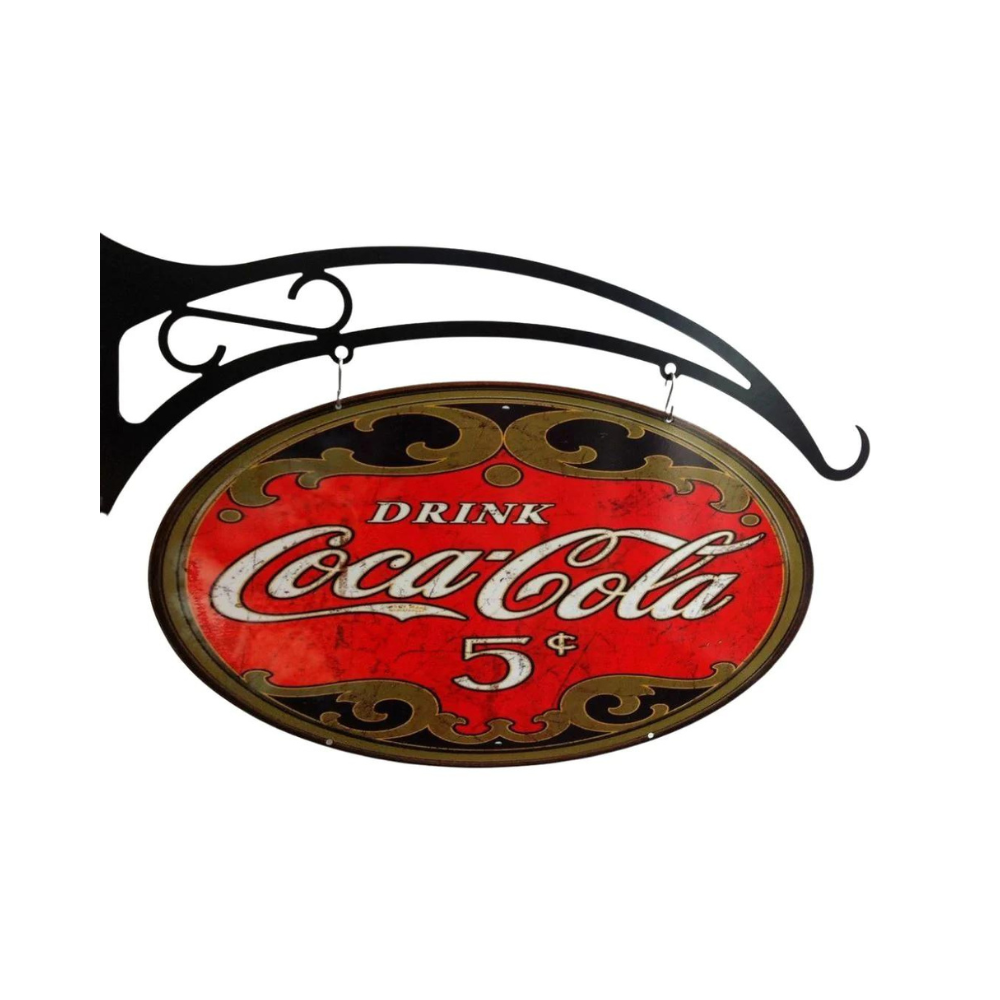 Coca Cola Coke Retro Oval Design Hanging Sign