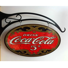 Coca Cola Coke Retro Oval Design Hanging Sign
