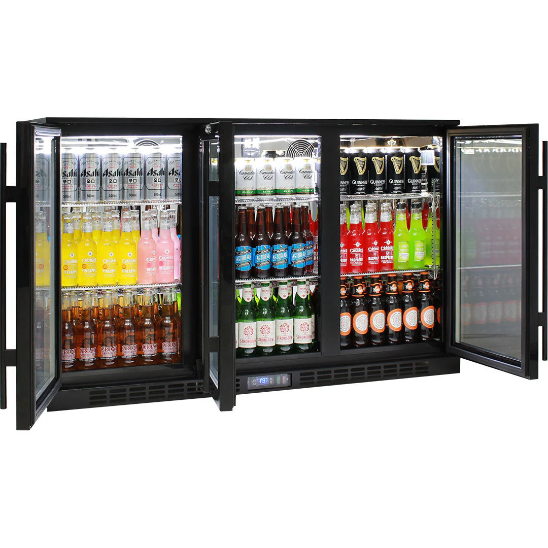 Commercial Glass 3 Door Under Bench Bar Fridge Energy Efficient With LG Compressor (ON BACK ORDER FOR MID MAY)