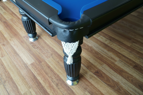 Solid Oak 7ft Slate Pool Table - Black Frame/Blue Felt