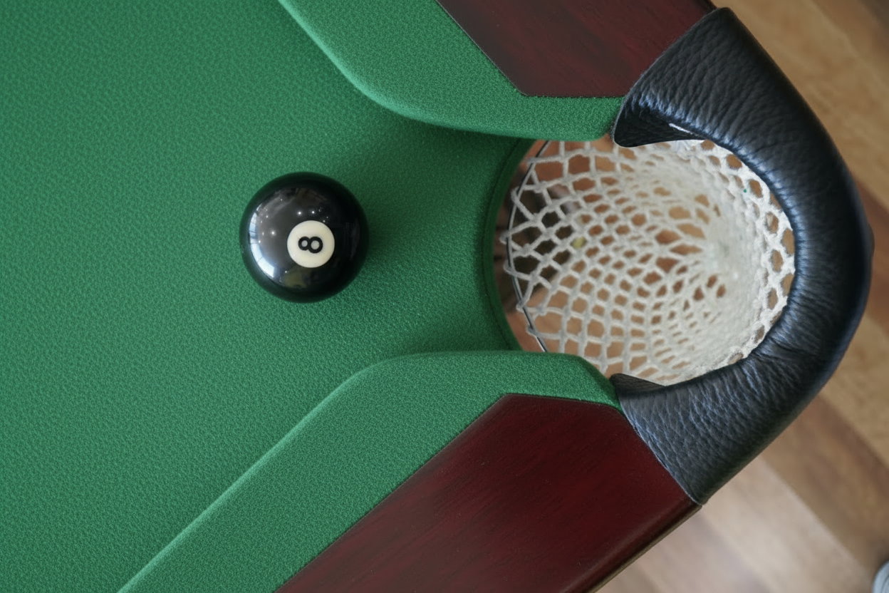 Solid Oak 7ft Slate Pool Table - Walnut Frame/Green Felt