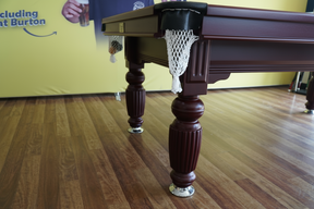 Solid Oak 7ft Slate Pool Table - Walnut Frame/Blue Felt