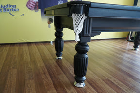 Solid Oak 7ft Slate Pool Table - Black Frame/Blue Felt