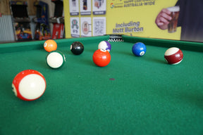 Solid Oak 7ft Slate Pool Table - Walnut Frame/Green Felt