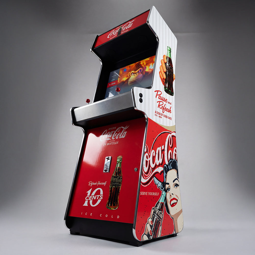 Coca-Cola Retro Upright Arcade Machine Platinum - Includes Upto
