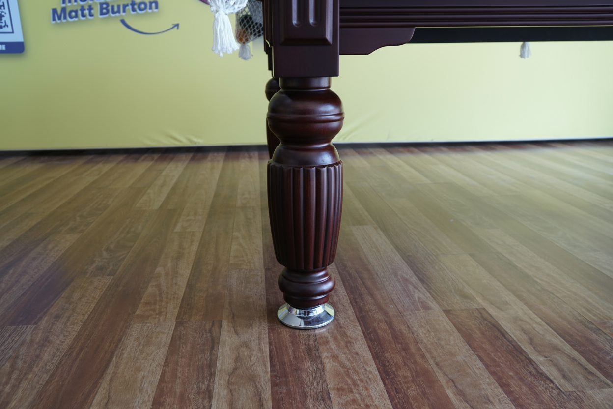 Solid Oak 7ft Slate Pool Table - Walnut Frame/Green Felt