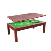 Pool Table - 7Ft Elegance Dining Pool Table Walnut/Green With Top Free Accessories