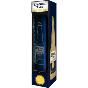 Corona Branded Skinny Upright Bar Fridge