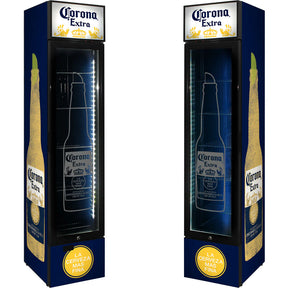 Corona Branded Skinny Upright Bar Fridge