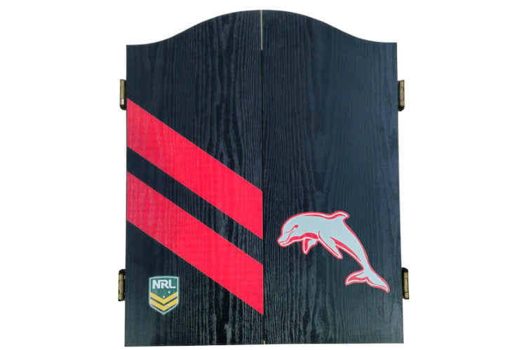 Redcliffe Dolphins Dart Board and Cabinet Set