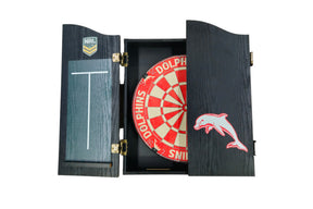 Redcliffe Dolphins Dart Board and Cabinet Set