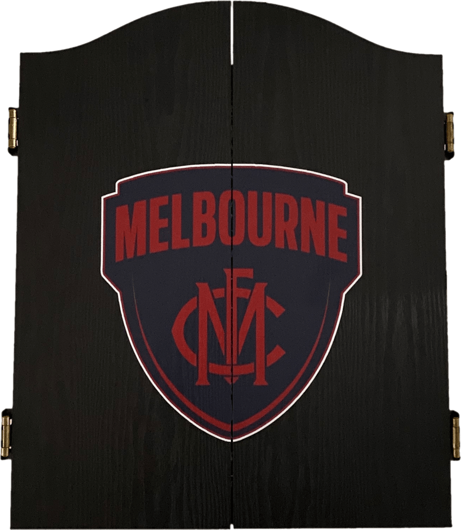 Melbourne Demons AFL Dart Board and Cabinet Set
