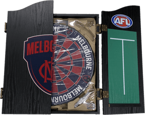 Melbourne Demons AFL Dart Board and Cabinet Set