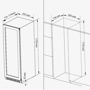 Steak Ager Meat-Maturing Fridge Large Upright Cabinet Borderless Black Glass Door / 3-Year Warranty (+199)