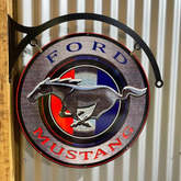 Ford Mustang Hanging Sign Double Sided