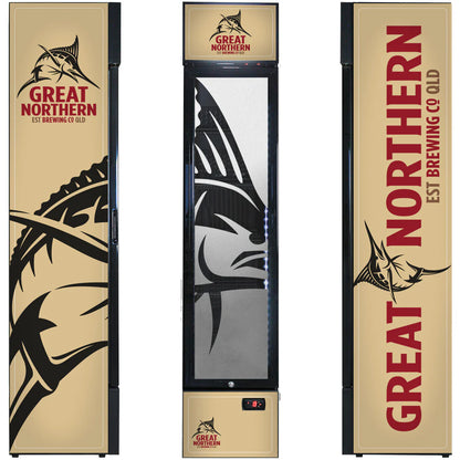 Great Northern Branded Skinny Upright Bar Fridge