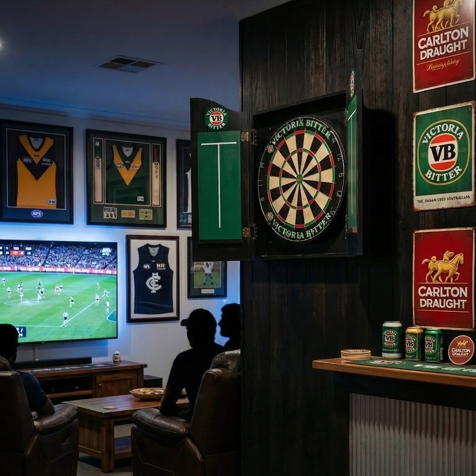 Victoria Bitter Branded Dartboard with Cabinet (SHIPS IN 8 WEEKS)
