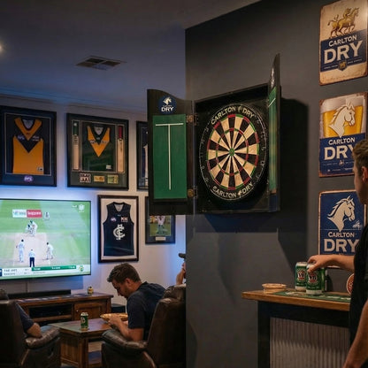 Carlton Dry Branded Dartboard with Cabinet (SHIPS IN 8 WEEKS)