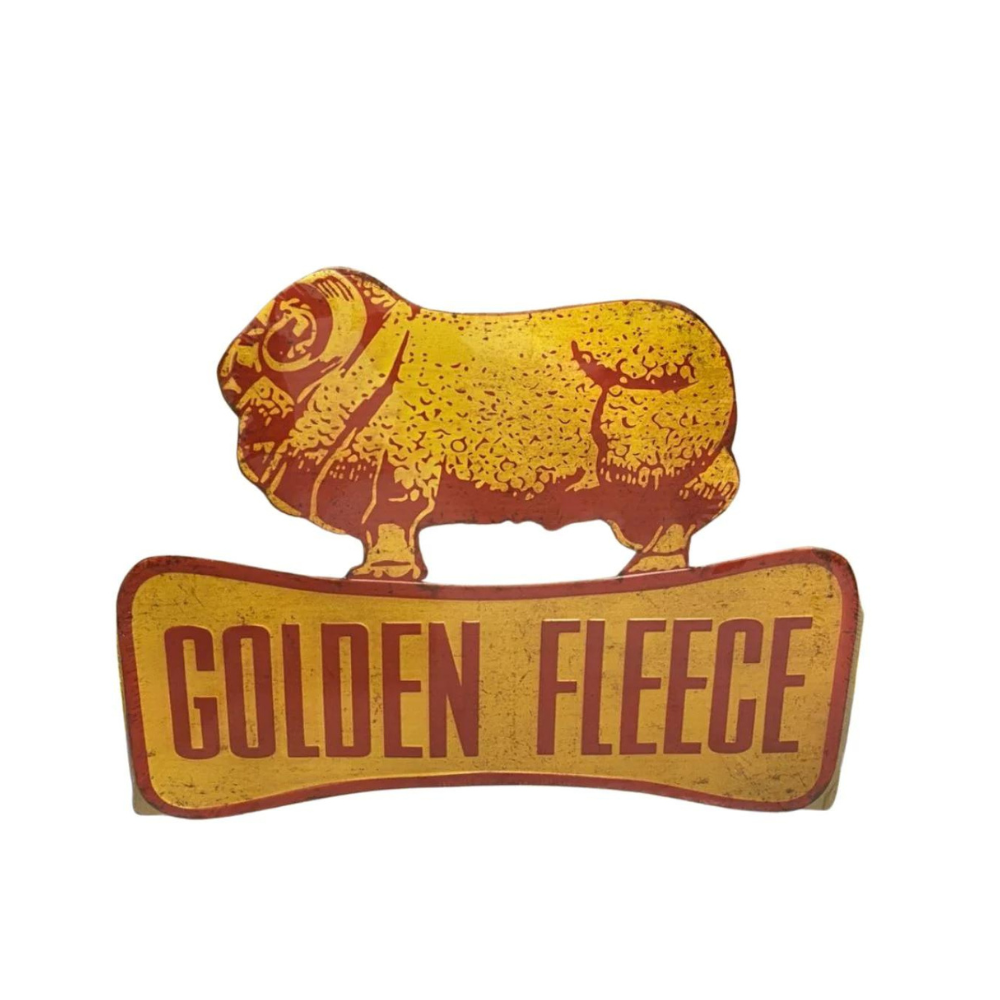 Golden Fleece Wall Sign Large Embossed Metal