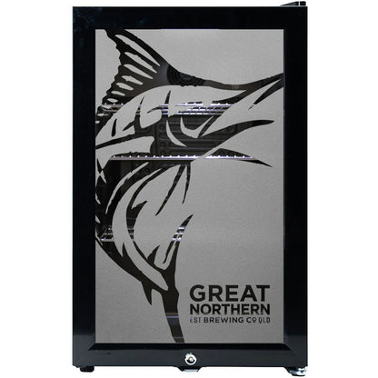 Great Northern Original Branded Glass Door Bar Fridge With Cool Frosted Door Logo