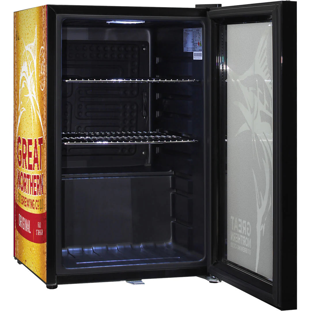 Great Northern Original Branded Glass Door Bar Fridge With Cool Frosted Door Logo