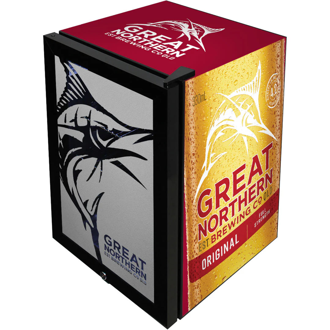 Great Northern Original Branded Glass Door Bar Fridge With Cool Frosted Door Logo