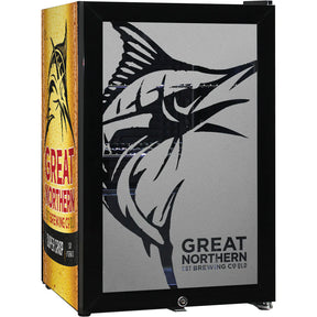 Great Northern Super Crisp Branded Glass Door Bar Fridge With Cool Frosted Door Logo