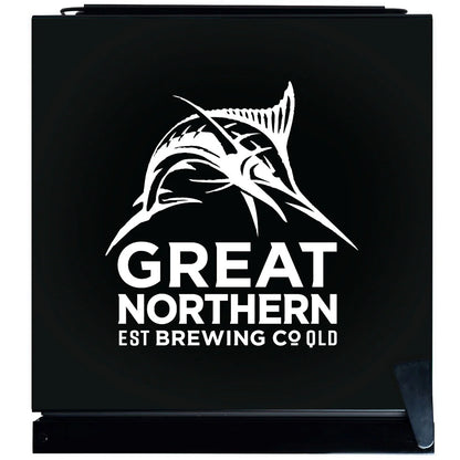 Great Northern Super Crisp Branded Glass Door Bar Fridge With Cool Frosted Door Logo