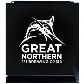 Great Northern Super Crisp Branded Glass Door Bar Fridge With Cool Frosted Door Logo