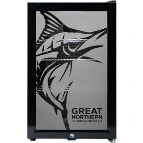 Great Northern Super Crisp Branded Glass Door Bar Fridge With Cool Frosted Door Logo
