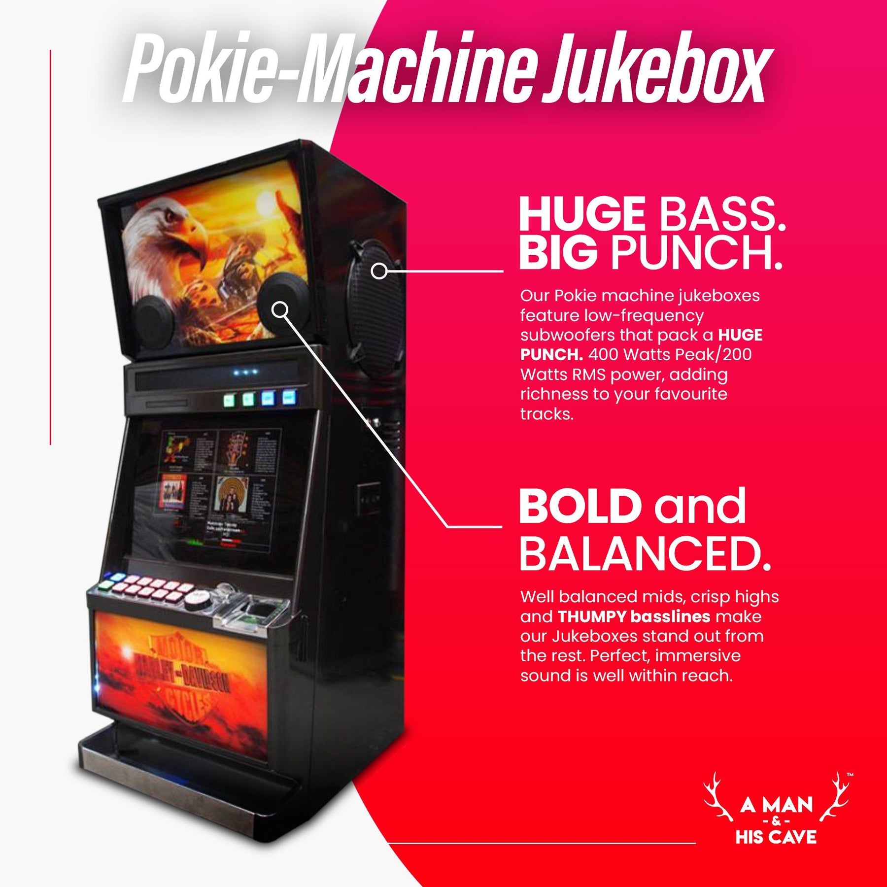 Jukebox - Harley Davidson Pokie Jukebox (ORANGE)