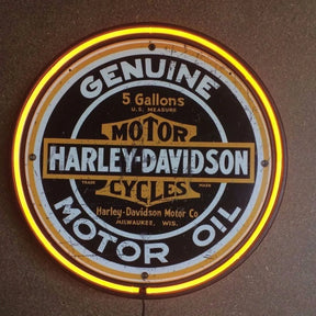 Harley Davidson Motorcycles Motor Oil Neon Sign