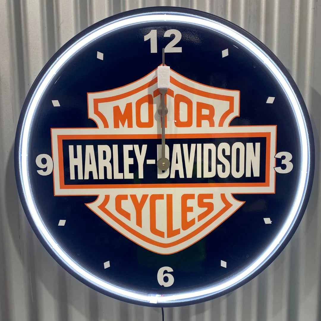 Harley Davidson Shield Neon Clock