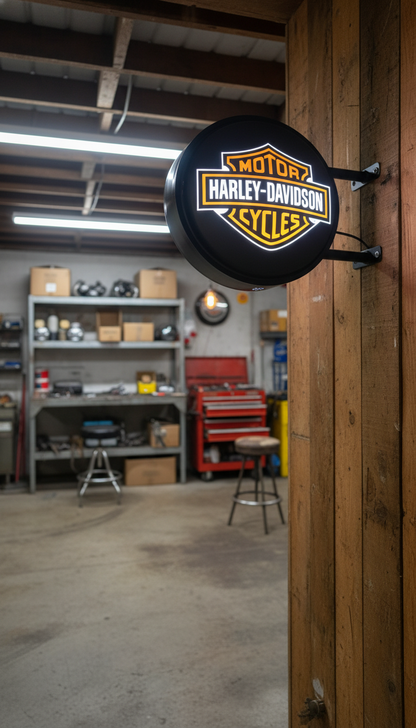 Harley Davidson Shield Bar Lighting Wall Sign Light LED