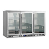 Heated Glass 3-Door Under Bench Beverage Fridge 5-Year Warranty (+$399)