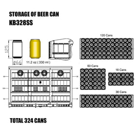 Heated Glass 3-Door Under Bench Beverage Fridge 5-Year Warranty (+$399)