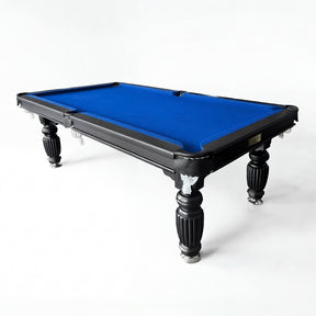 Solid Oak 7ft Slate Pool Table - Black Frame/Blue Felt