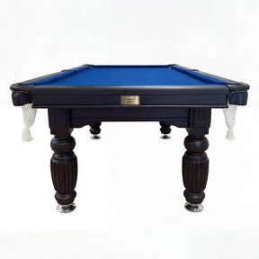 Solid Oak 7ft Slate Pool Table - Black Frame/Blue Felt
