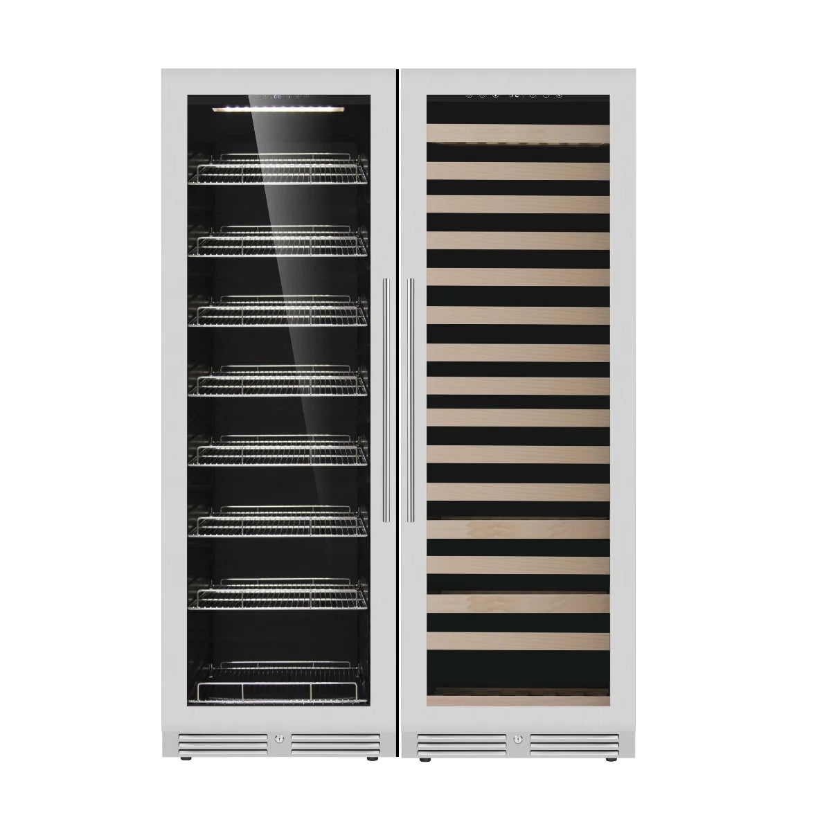 1800mm Height Upright Wine & Beverage Refrigerator Combo With Low-E Glass