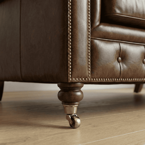 Winston Three Seat Classic Vintage Leather Chesterfield Lounge – Cigar Brown