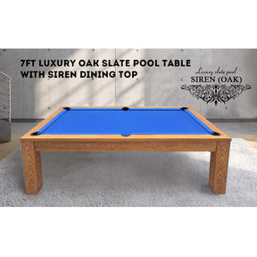 MACE 7FT Luxury Oak Slate Pool / Billards / Snooker Table With Dining Top Siren – FY